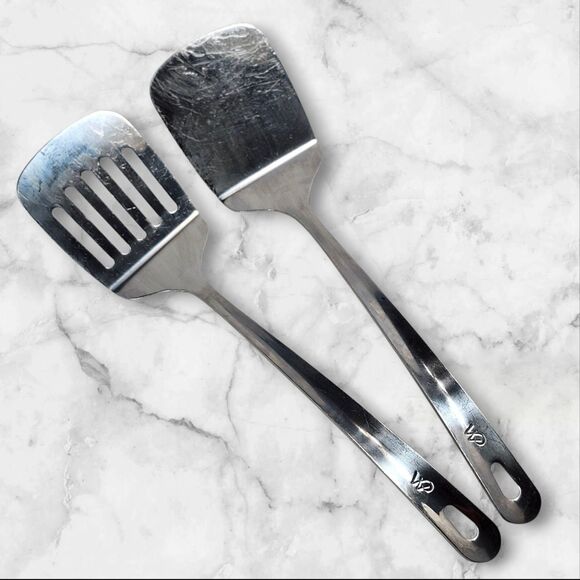 Wolfgang Puck Stainless Steel Utensil Set Lot of 4 Heavy Duty Spatulas Spoons - Picture 5 of 10